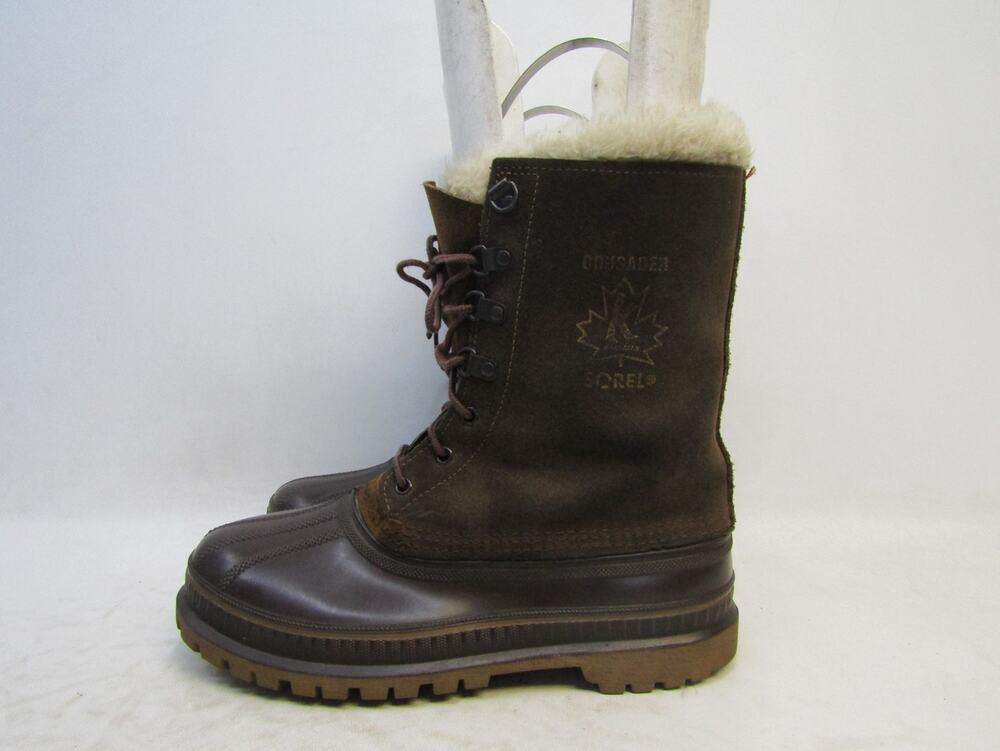 Sorel Mens Size 7 M Brown Leather Rubber Waterproof Lace Up Winter Snow Boots